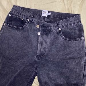 princesspolly holly asymmetric straight leg jean black denim